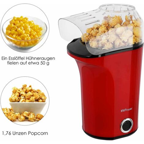 Homfa Popcorn Maschine Popcorn für Zuhause ohne Fett Kapazität 120g Porcornmaschine DE