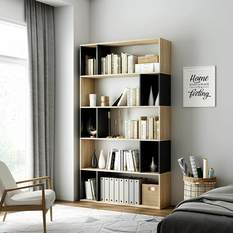 

separador de habitaciones 10 compartimentos estantería de pie estante de archivo estante de pared estante de decoración estante de madera - Homfa