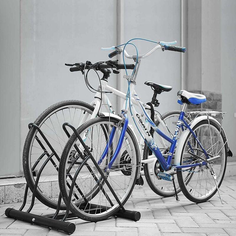 

Homfa Soporte 2 bicicletas Aparcamiento bicis Aparcabicis 58 x 56 x 55 cm