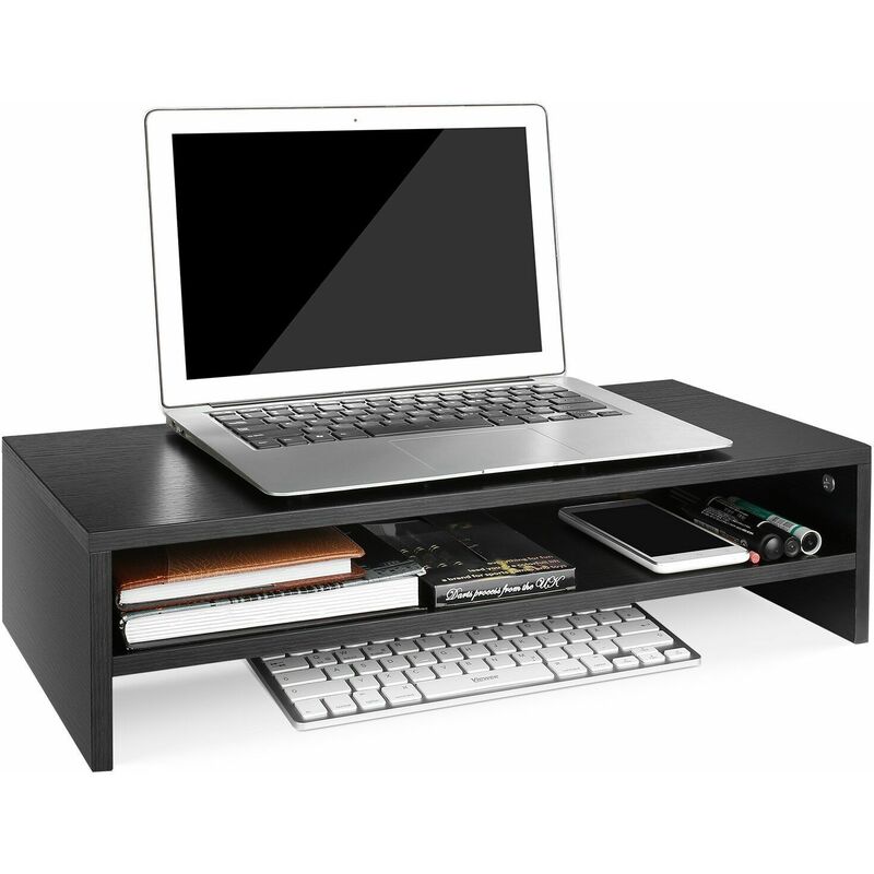 

soporte para monitor soporte de pantalla vertical para monitor de escritorio negro - Homfa