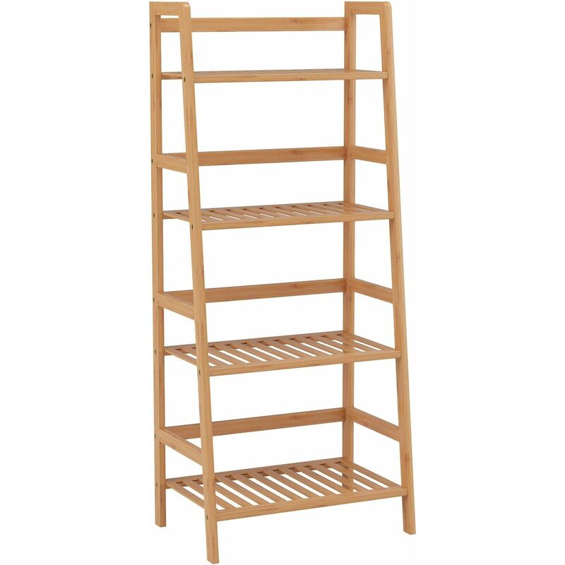 

stantería Bambú Baño Estantería Almacenaje para Libros Plantas Unidades de Estantería para Salón Cocina con 4 Estantes 48x32x116cm - Homfa