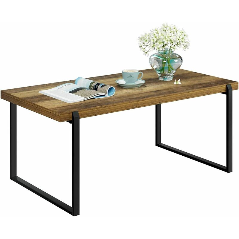 Homfa - Table basse Table d'appoint industrielle avec pieds en métal 110x56x46cm