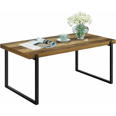Homfa Table basse Table d'appoint industrielle avec pieds en métal 110x56x46cm