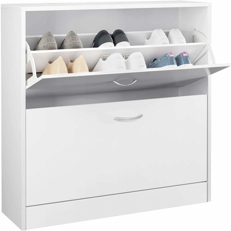 

Zapatero de madera 2 estantes Zapatero móvil 80 × 23,5 × 80 cm - Homfa