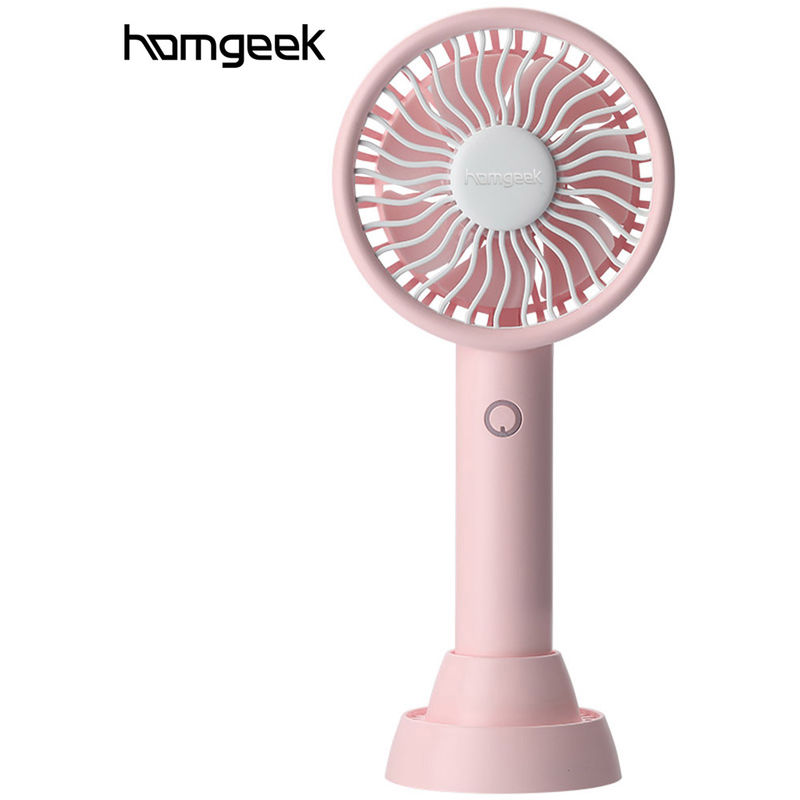 

ventilador portatil, 3 velocidades, con la base ligera de colores, rosa - Homgeek