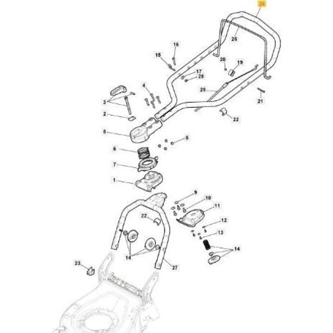 HOMME. BATTERIE COMM. SUPÉRIEURE CP1-MP1-MC+IMP.JAUNE ORIGINE STIGA - 381007690/0