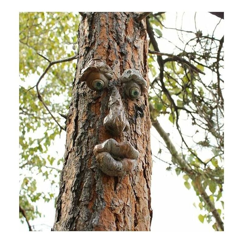 Homme Tree Hugger,Jardin Peeker Yard Art,Yard Art Sculpture Décorations Extérieur Sculpture Arbre Visage Jardin Arrière-Cour Décoration, Drôle de