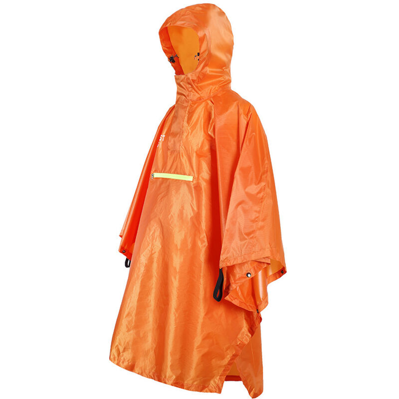 Cyslmuk - Hommes Femmes Impermeable Vetements de pluie impermeables avec reflecteur Poncho anti-pluie avec bande reflechissante, orange