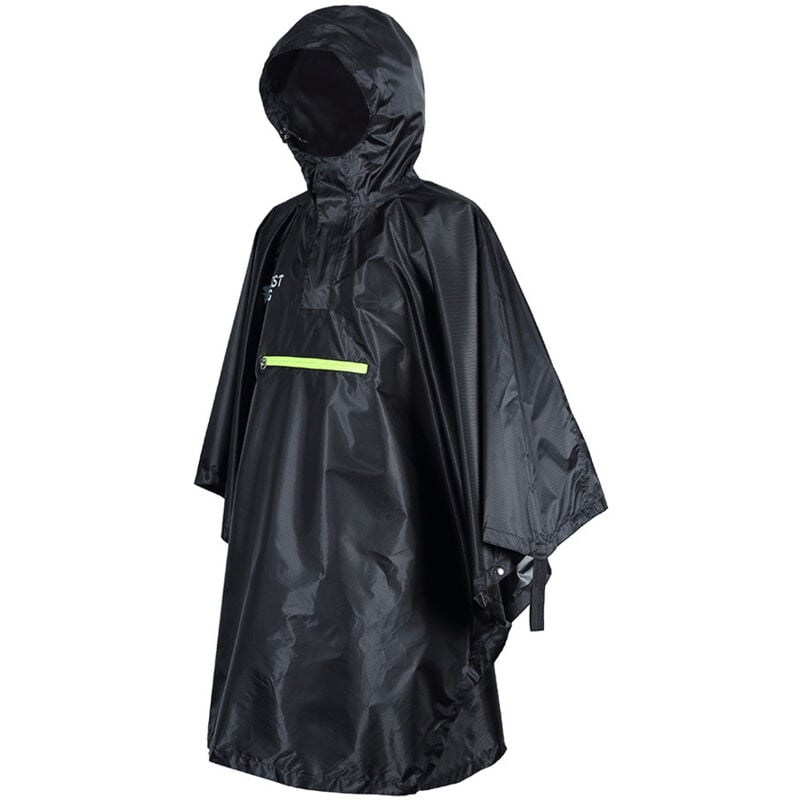 Cyslmuk - Hommes Femmes Impermeable Vetements de pluie impermeables avec reflecteur Poncho anti-pluie avec bande reflechissante, Noir