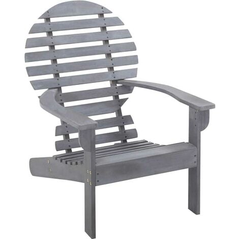 Hommoo Adirondack Chair Solid Acacia Wood Grey