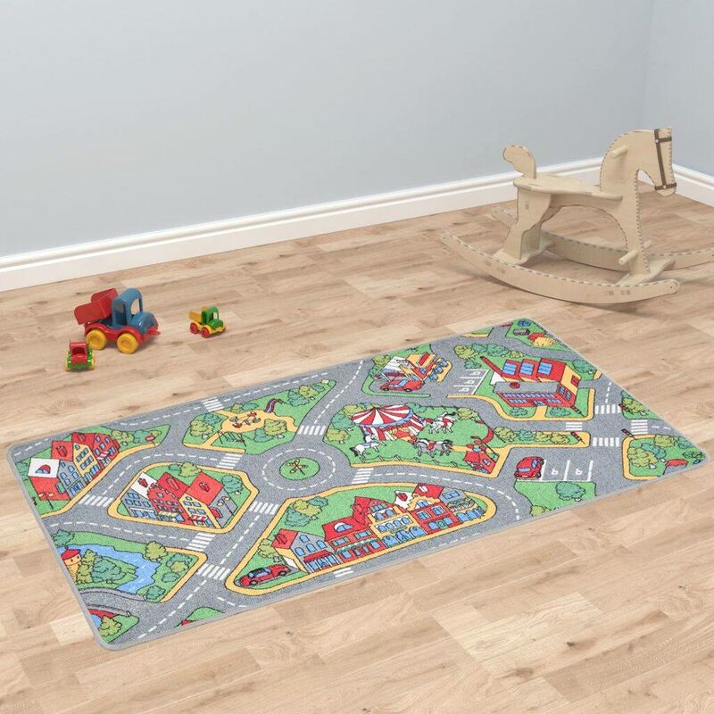 

Alfombra de juego 90x200 cm estampado carreteras - Hommoo