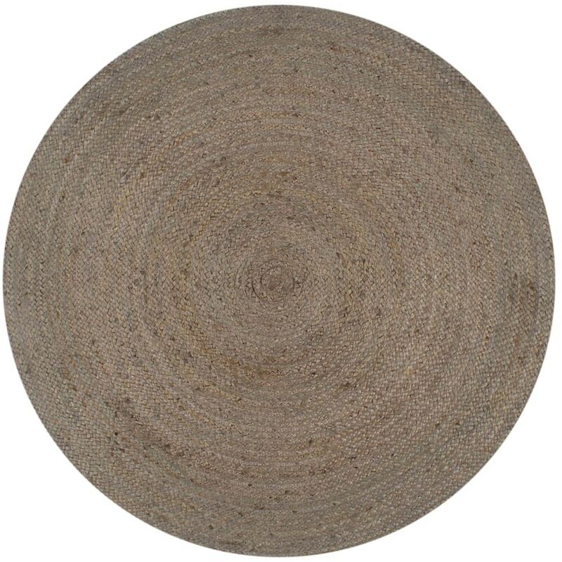 

Hommoo Alfombra de yute tejida a mano redonda 150 cm gris