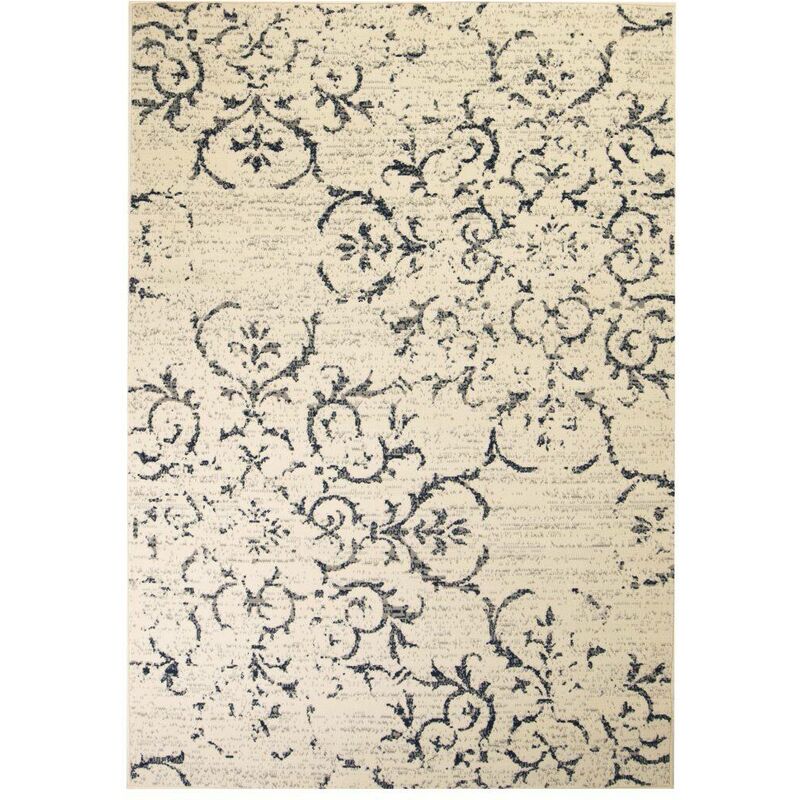 

Alfombra moderna de estampado floral beige/azul 140x200 cm - Hommoo