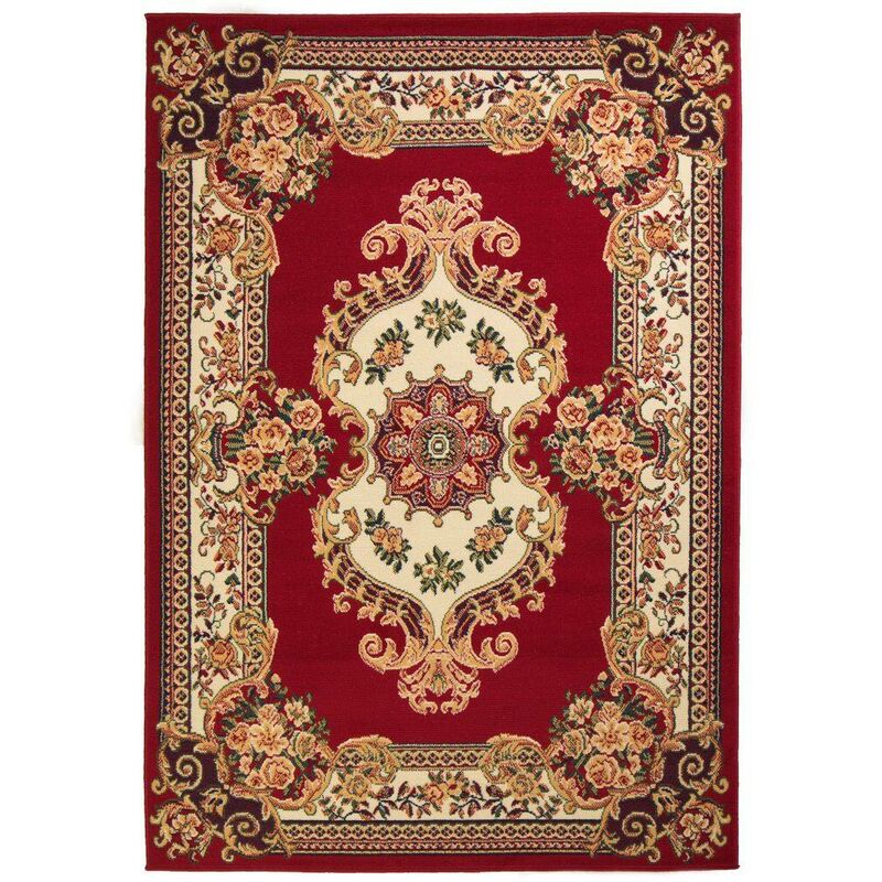 

Hommoo Alfombra oriental con estampado persa rojo/beige 140x200 cm
