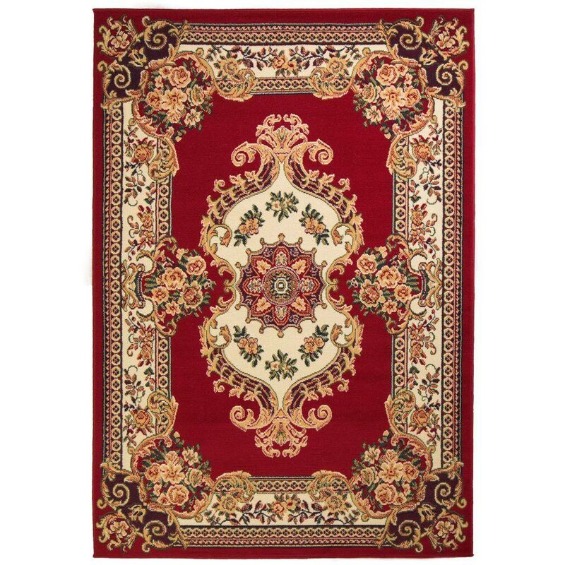 

Alfombra oriental de estampado persa 80x150 cm rojo/beige - Hommoo