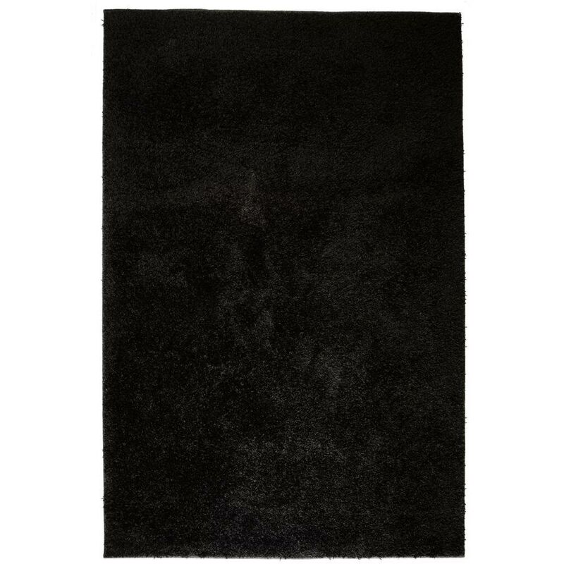 

Alfombra shaggy de pelo 80x150 cm negra - Hommoo