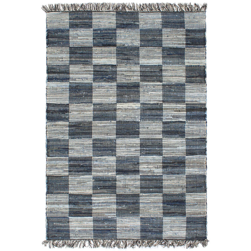 

Alfombra tejida a mano Chindi tela vaquera azul 120x170 cm - Hommoo