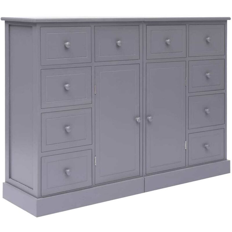 

Hommoo - Aparador con 10 cajones madera gris 113x30x79 cm
