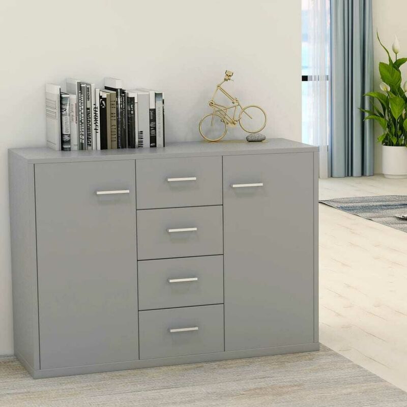 

Aparador de aglomerado gris 88x30x75 cm - Hommoo