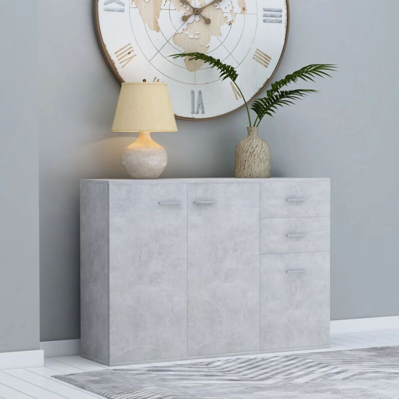 

Aparador de aglomerado gris hormigón 105x30x75 cm - Hommoo