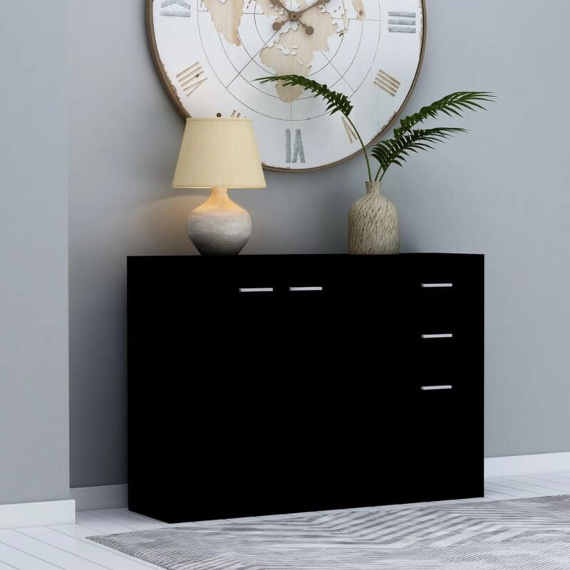 

Aparador de aglomerado negro 105x30x75 cm - Hommoo