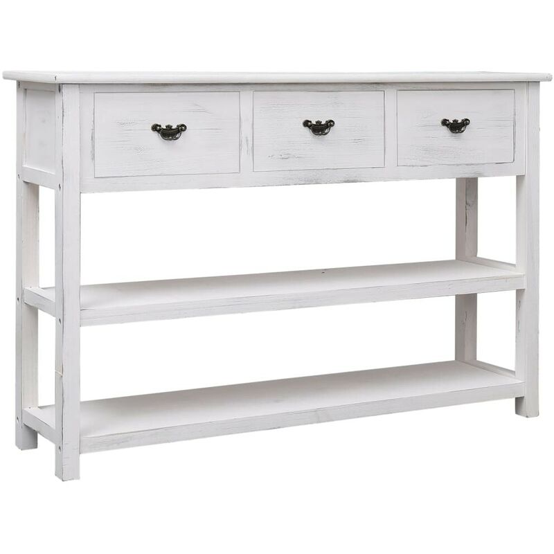 

Hommoo Aparador de madera blanco antiguo 115x30x76 cm