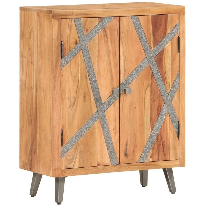 

Aparador de madera maciza de acacia 60x30x75 cm - Hommoo