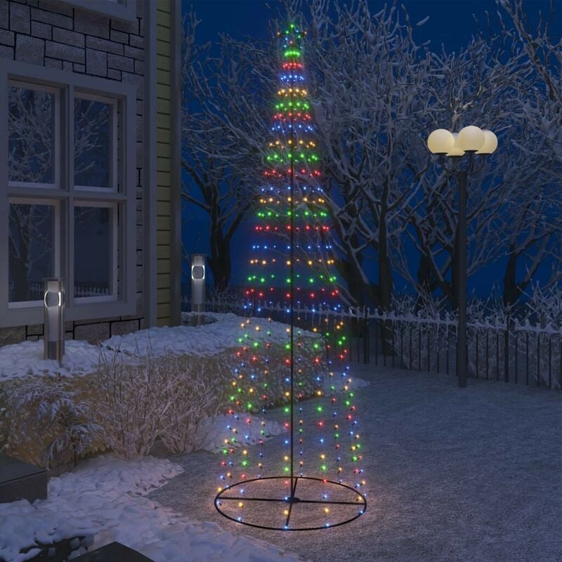 

Hommoo Árbol cono de Navidad 330 LEDs coloridos decoración 100x300 cm
