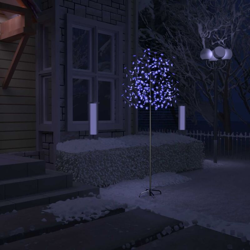 

Árbol de Navidad 220 LEDs luz azul fría flores de cerezo 220 cm - Hommoo