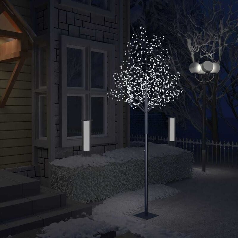 

Árbol de Navidad 600 LEDs blanco frío flores de cerezo 300 cm - Hommoo