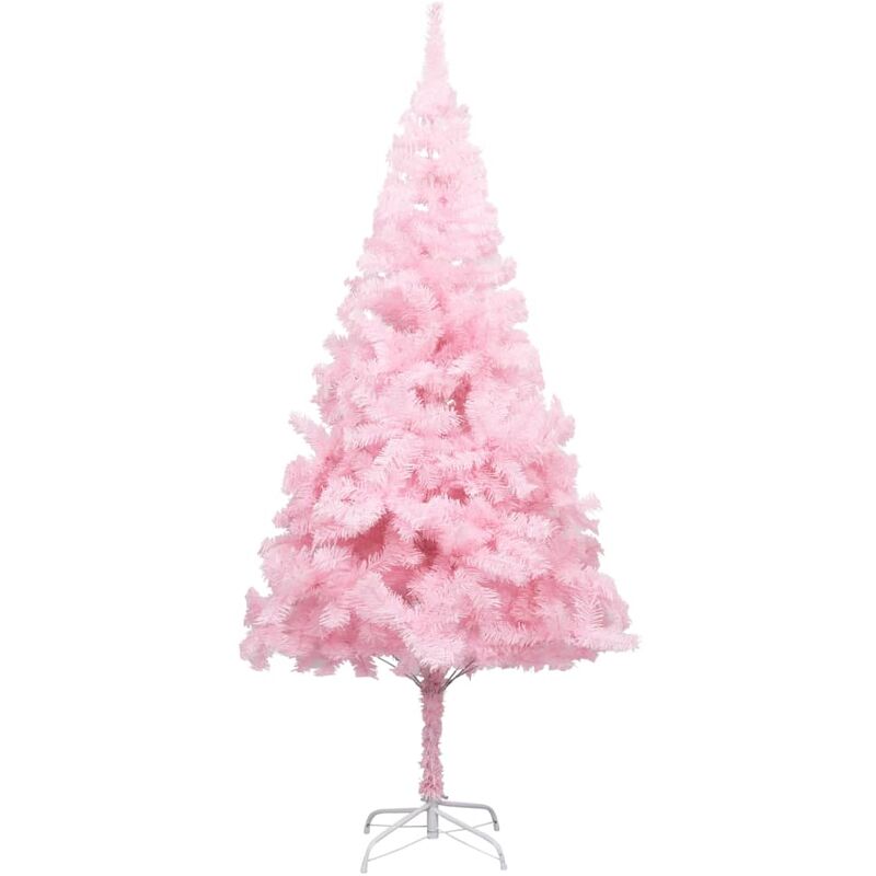 

Árbol de Navidad artificial con soporte rosa PVC 210 cm - Hommoo