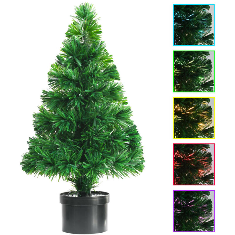 

árbol de Navidad artificial fibra óptica 64 cm verde - Hommoo