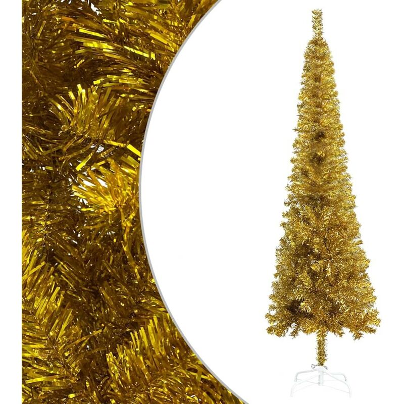 

Árbol de Navidad delgado dorado 120 cm - Hommoo
