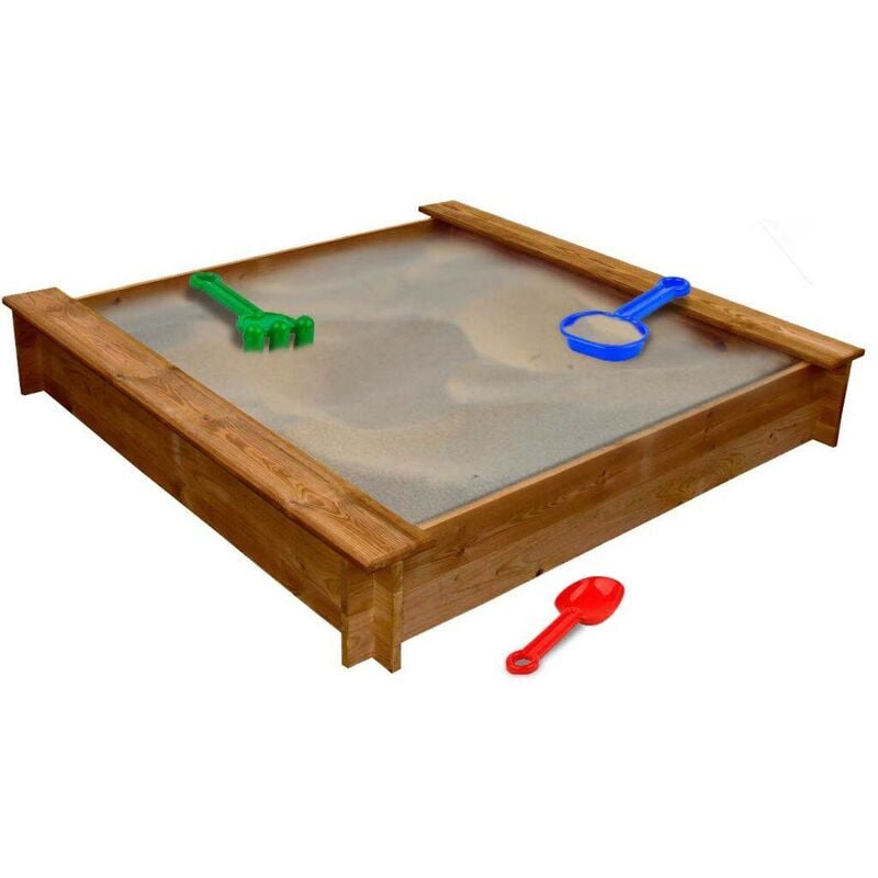 

Arenero de jardín para niños cuadrado de madera - Hommoo