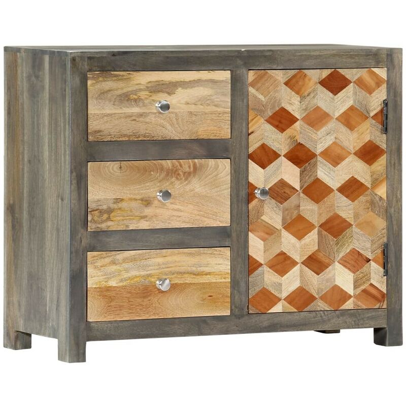 

Armario auxiliar de madera maciza de mango gris 75x30x60 cm - Hommoo