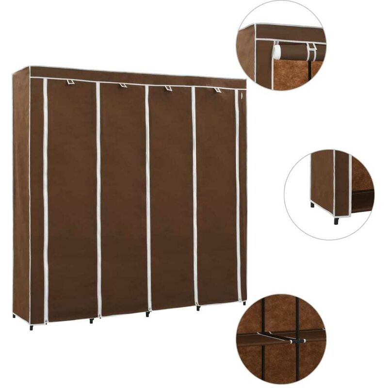 

Armario con 4 compartimentos marrón 175x45x170 cm - Hommoo