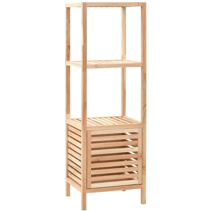 

Hommoo Armario de cuarto de baño madera maciza nogal 39,5x35,5x123 cm