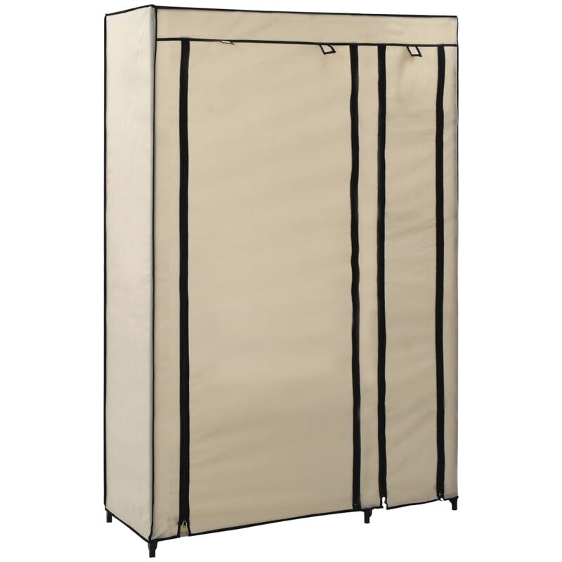 

Hommoo Armario plegable de tela color crema 110x45x175 cm