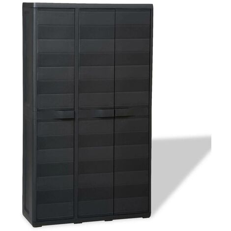 Hommoo Armoire de rangement de jardin avec 4 etageres Noir HDV27987