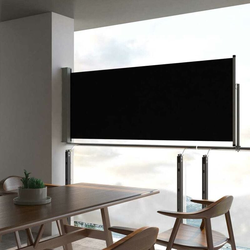 Auvent latéral rétractable de patio 100 x 300 cm Noir HDV29336 - Hommoo
