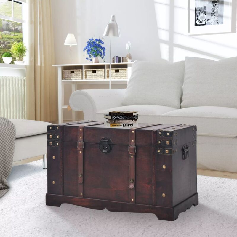 

Baúl vintage de madera 66x38x40 cm - Hommoo