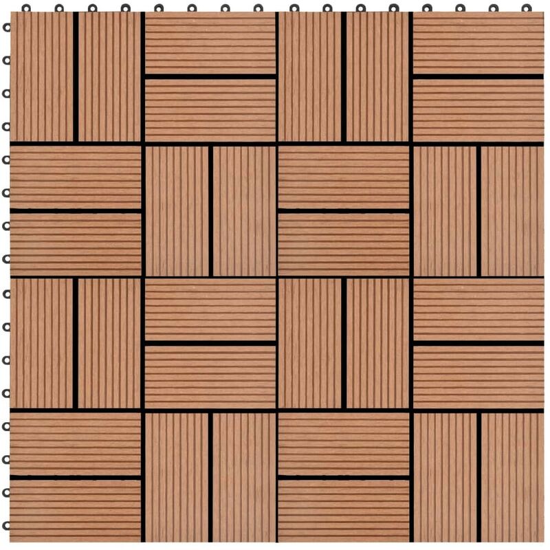 

Hommoo Baldosas de porche WPC 30x30 cm 2 m2 marrón 22 unidades