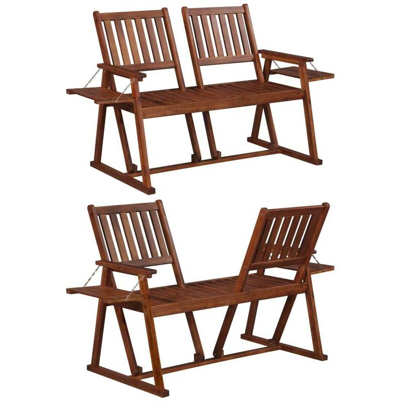 Banc de jardin 165 cm Bois d'acacia solide HDV28280 - Hommoo