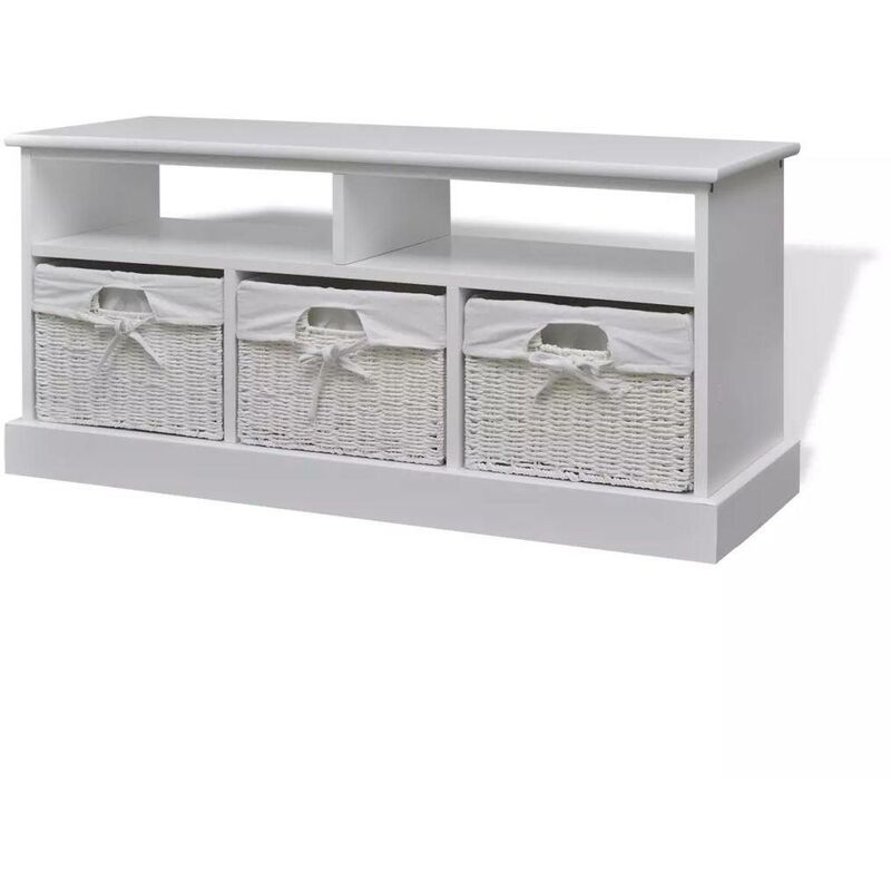 banc de stockage Aarau blanc HDV09288 - Hommoo