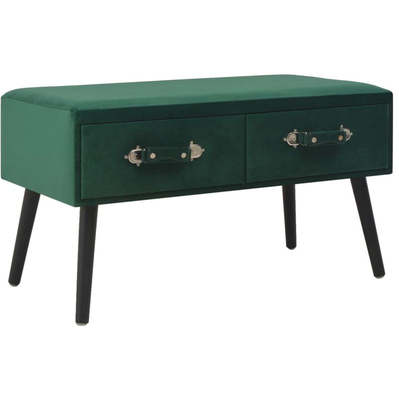 

Banco con cajones terciopelo verde 80 cm - Hommoo