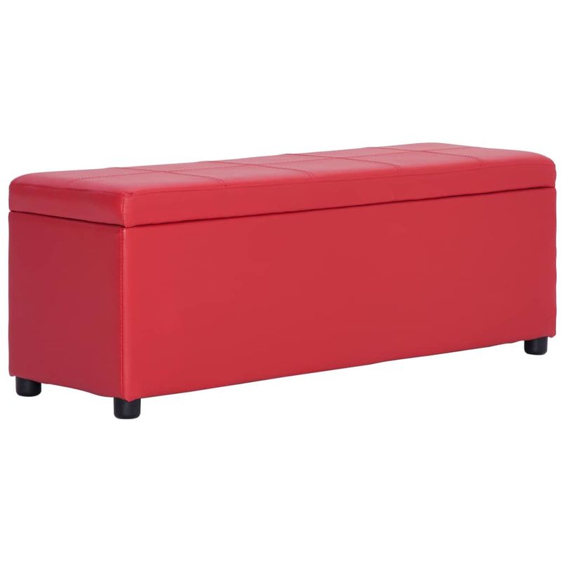 

Banco con espacio de almacenaje 116 cm cuero sintético rojo - Hommoo