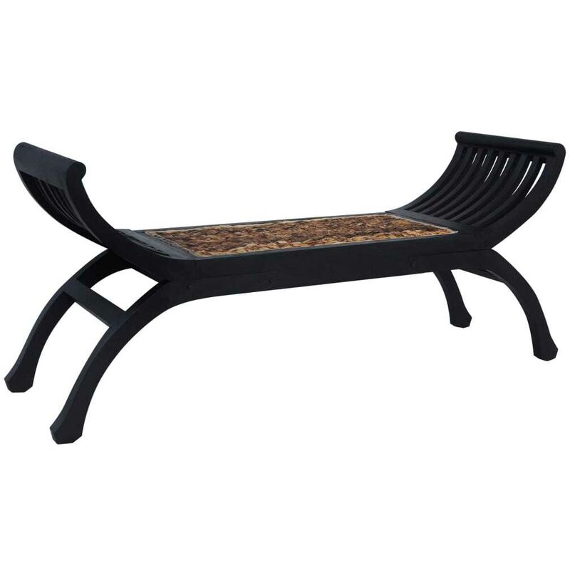 

Banco de abacá marrón oscuro 120 cm - Hommoo