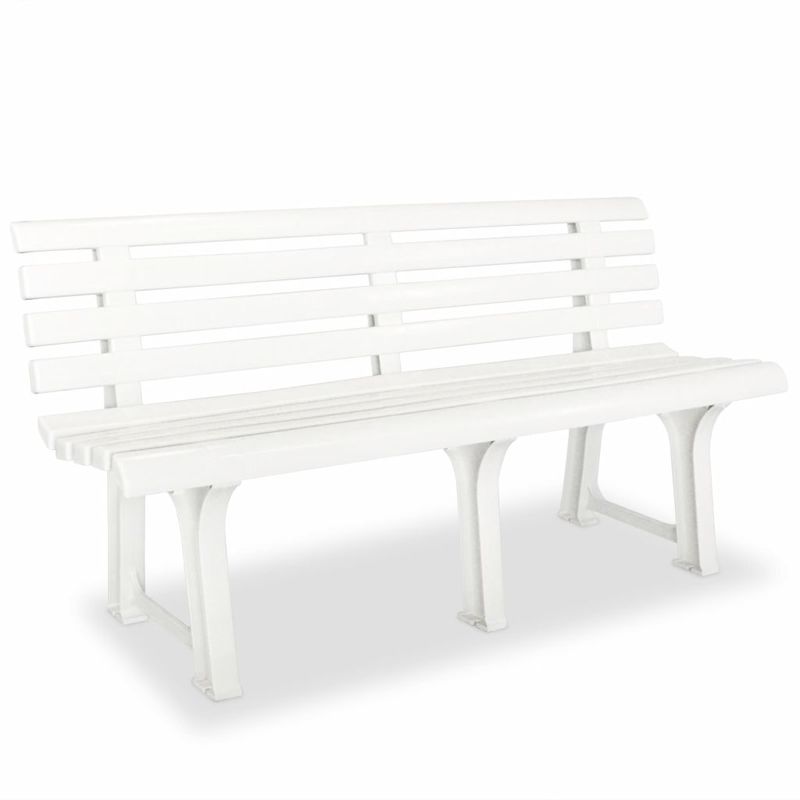 

Banco de jardín 145,5 cm plástico blanco - Hommoo