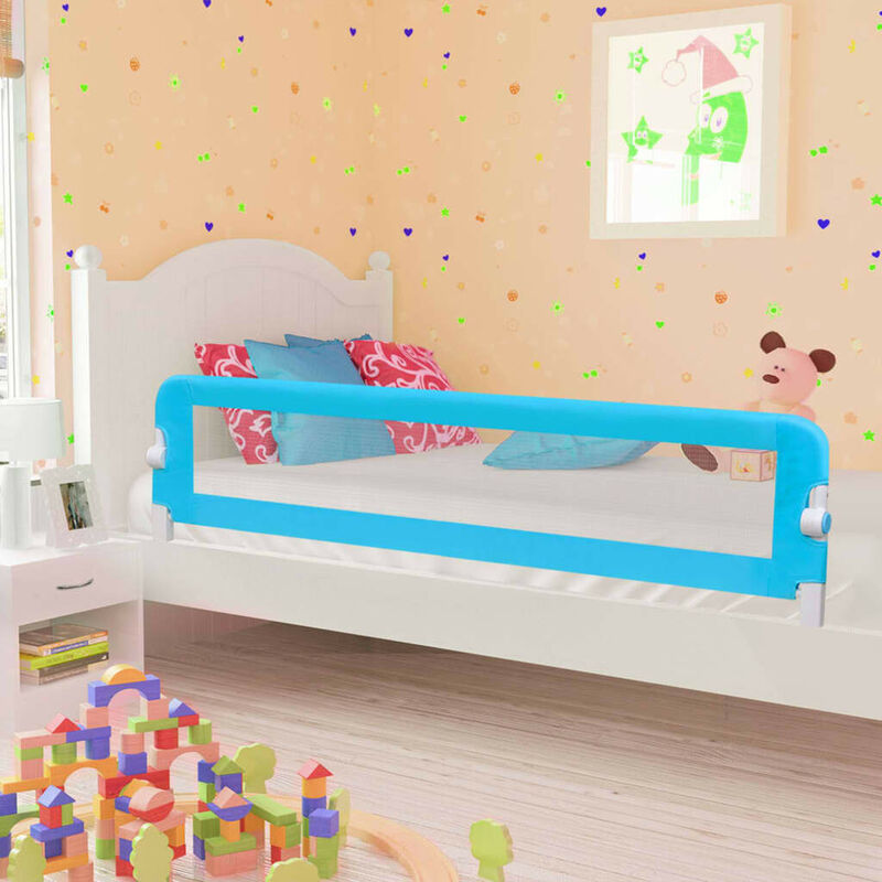 

Barandilla de seguridad cama de niño poliéster azul 180x42 cm - Hommoo