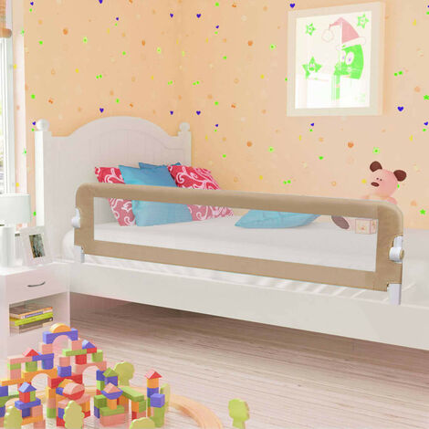 Hommoo Barriere de securite de lit enfant Taupe 180 x 42 cm Polyester HDV00090